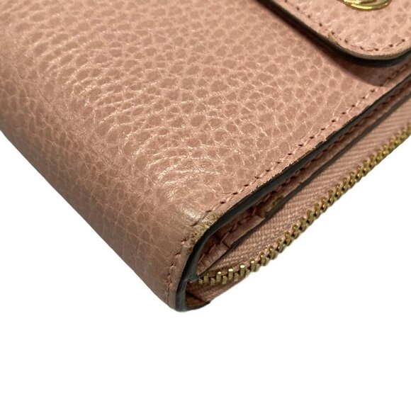 Auth GUCCI Interlocking G 449397 Pink Leather - Long Wallet - Picture 8 of 15
